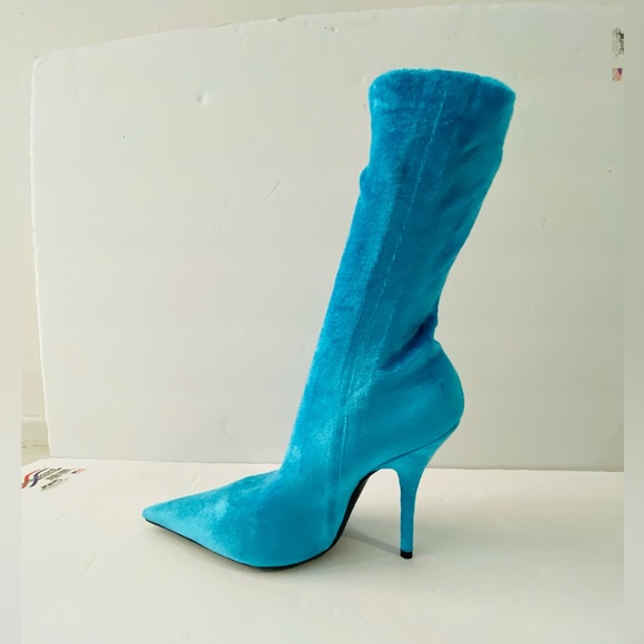 New Womens BALENCIAGA Velvet Printed Sock Boots Size 37 - Picture 5 of 14